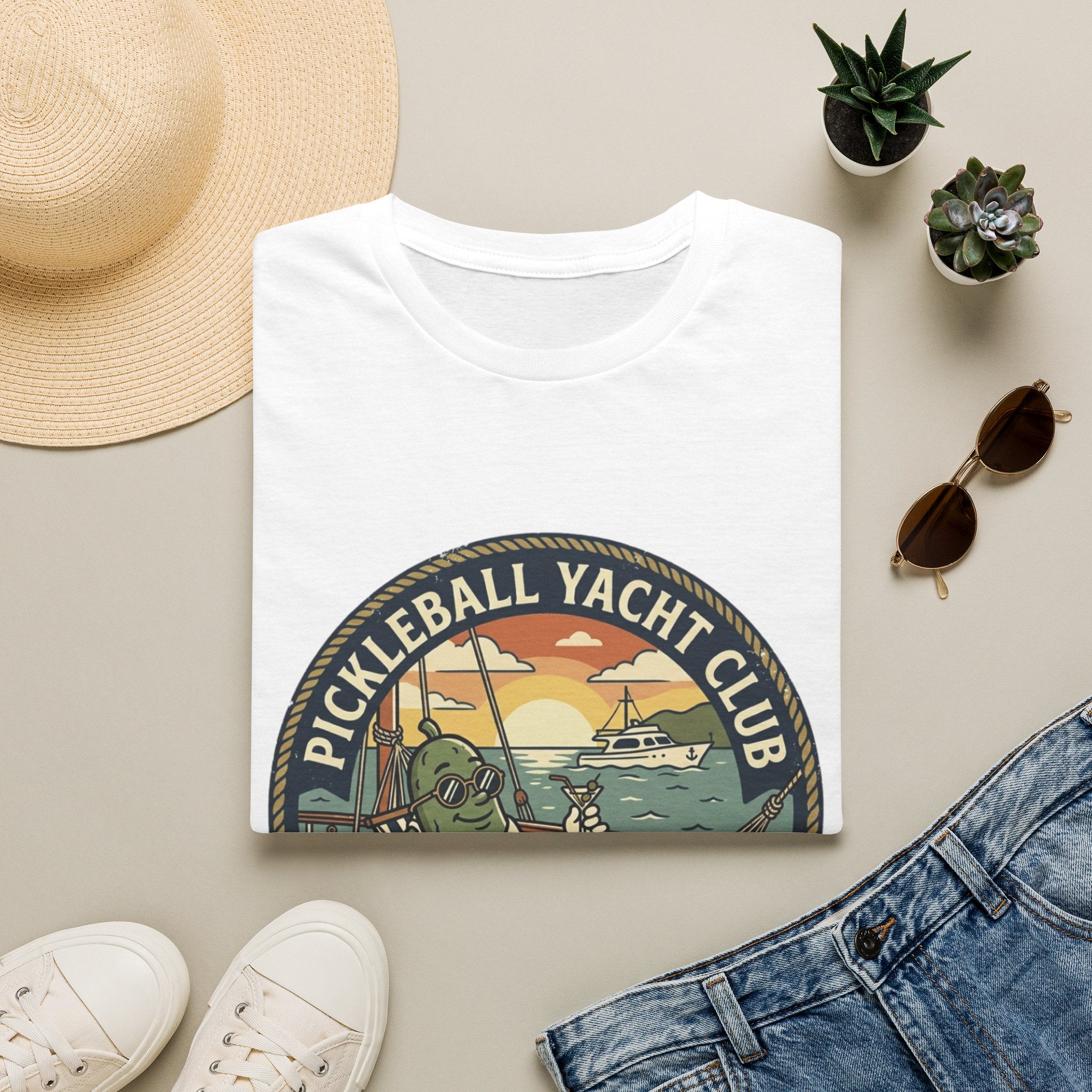 Pickleball Yacht Club T-Shirt — Coastal Vintage Pickleball Tee