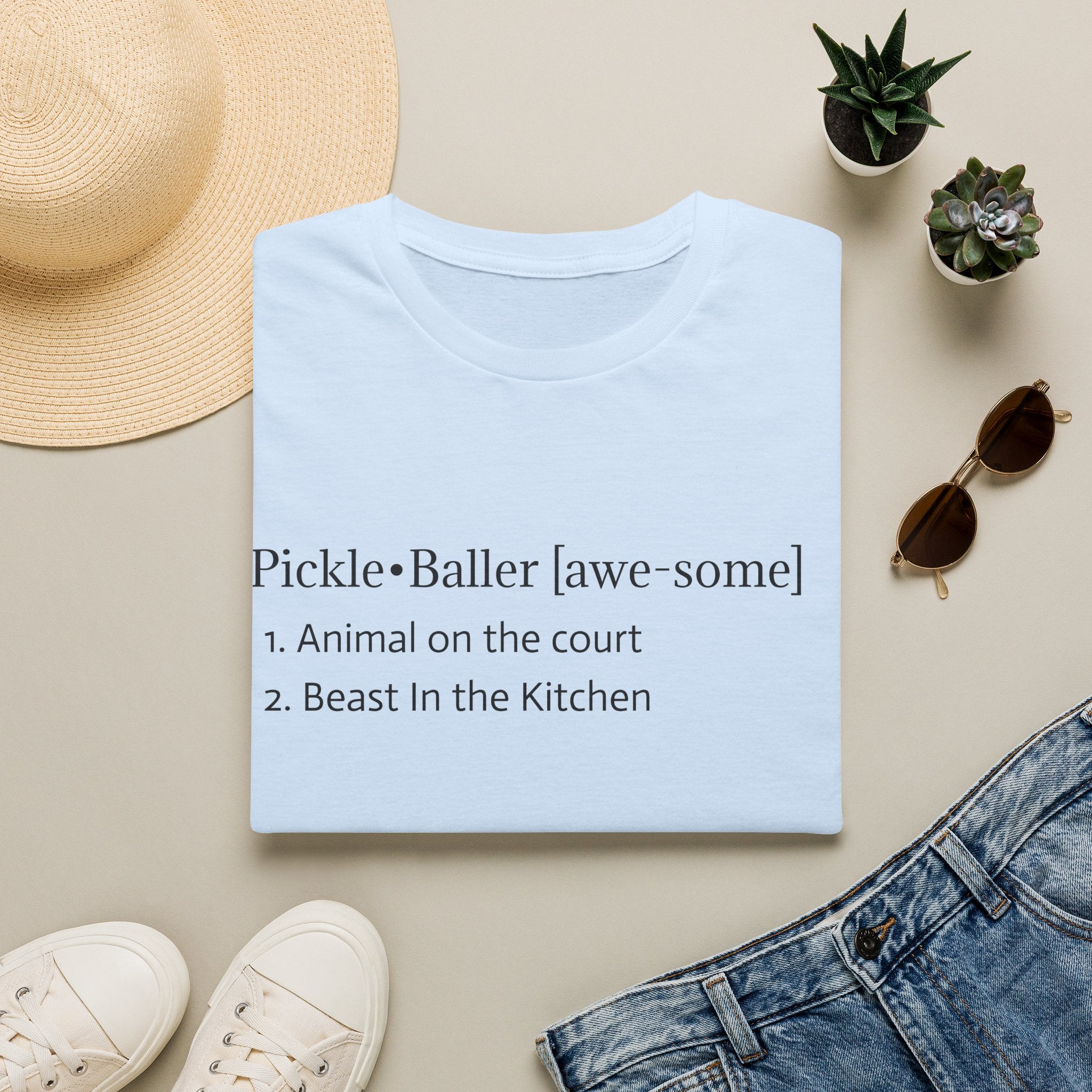 Pickleball Definition Tee — "Pickle•Baller [awe-some]" Casual Pickleball Shirt