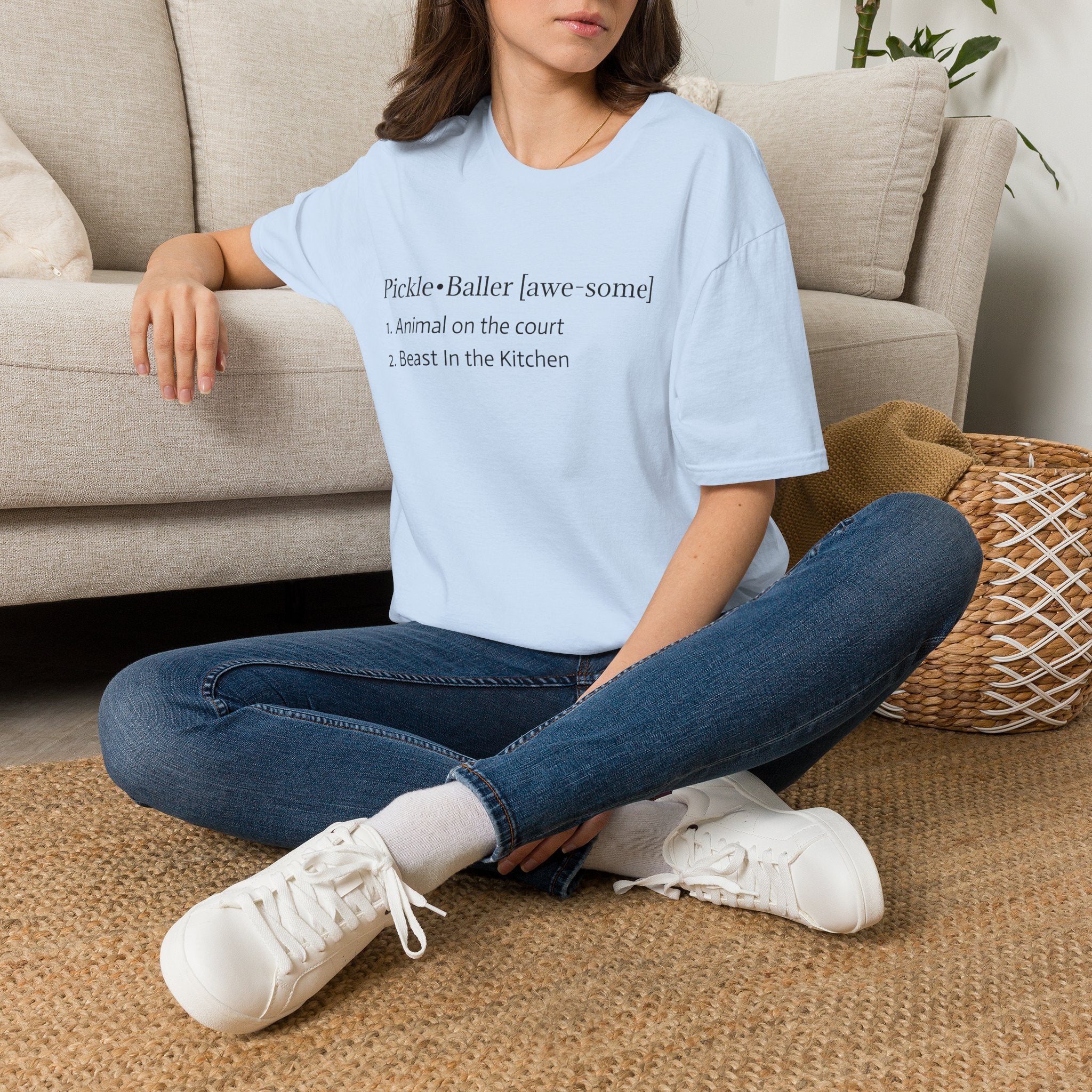 Pickleball Definition Tee — "Pickle•Baller [awe-some]" Casual Pickleball Shirt