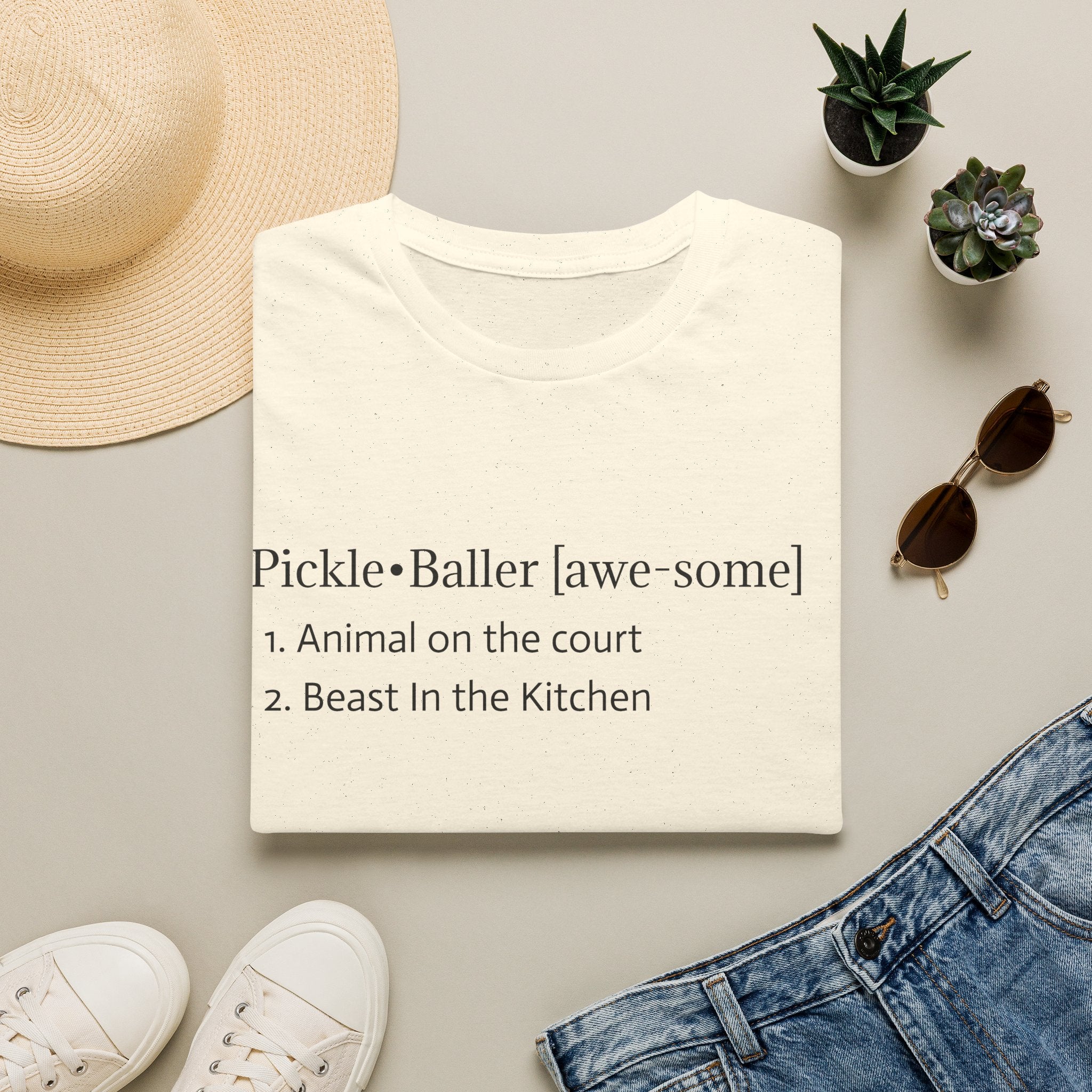 Pickleball Definition Tee — "Pickle•Baller [awe-some]" Casual Pickleball Shirt