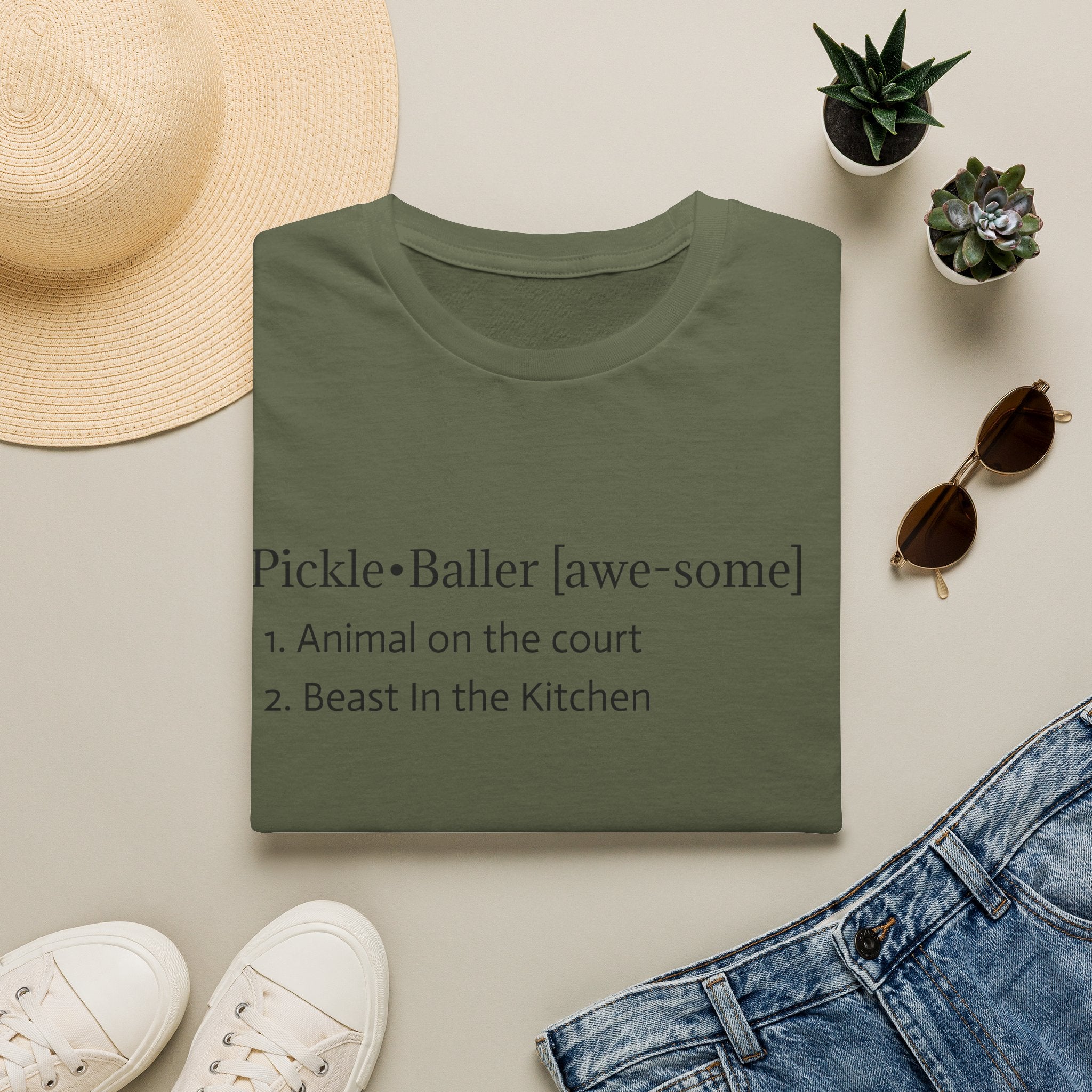 Pickleball Definition Tee — "Pickle•Baller [awe-some]" Casual Pickleball Shirt