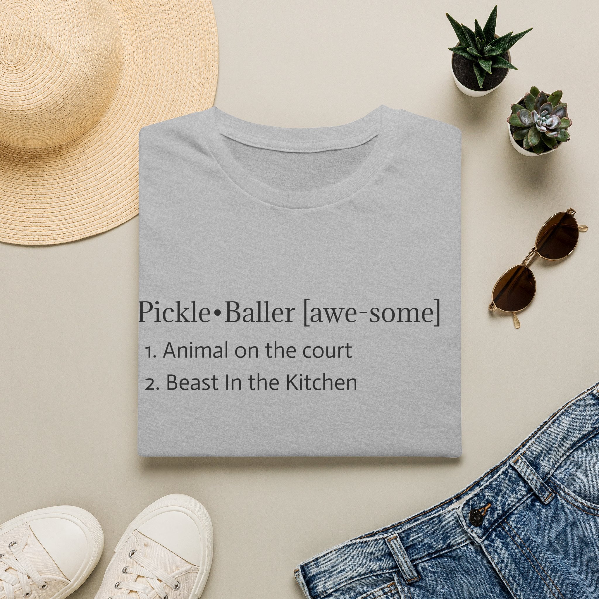 Pickleball Definition Tee — "Pickle•Baller [awe-some]" Casual Pickleball Shirt