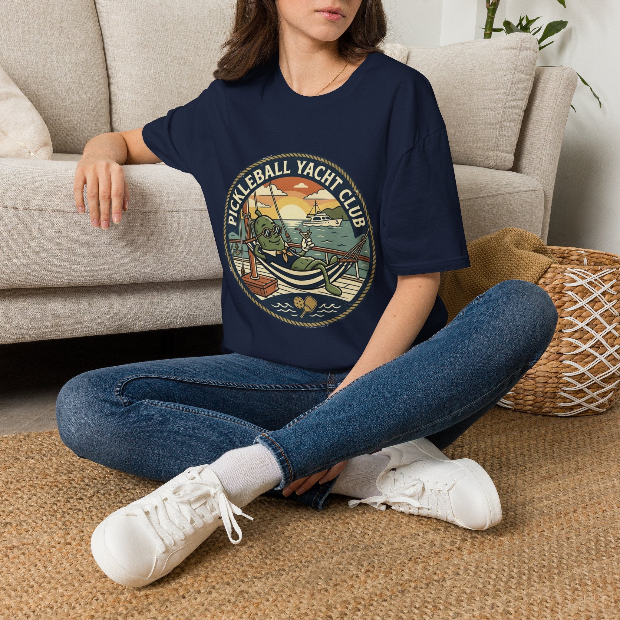 Pickleball Yacht Club T-Shirt — Coastal Vintage Pickleball Tee