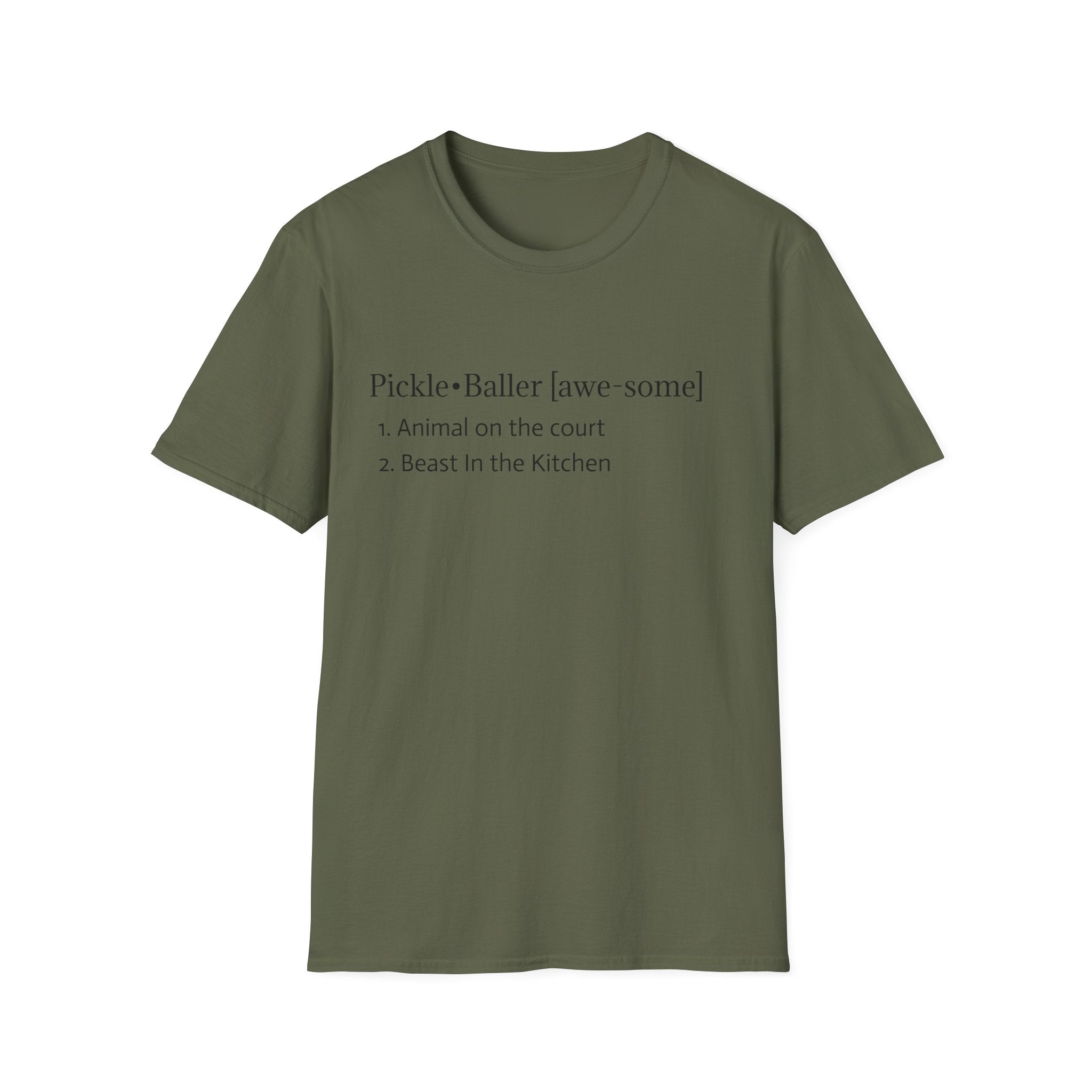 Pickleball Definition Tee — "Pickle•Baller [awe-some]" Casual Pickleball Shirt
