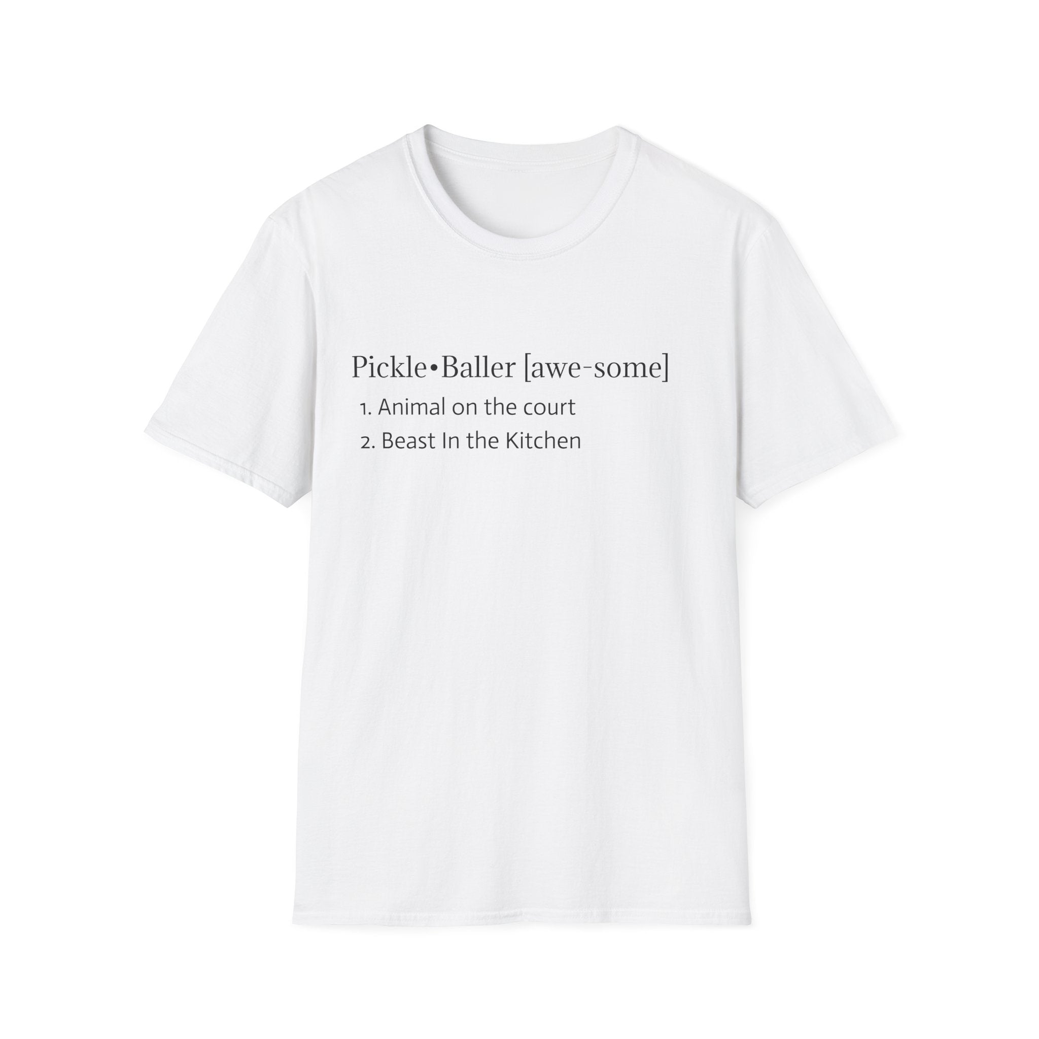 Pickleball Definition Tee — "Pickle•Baller [awe-some]" Casual Pickleball Shirt