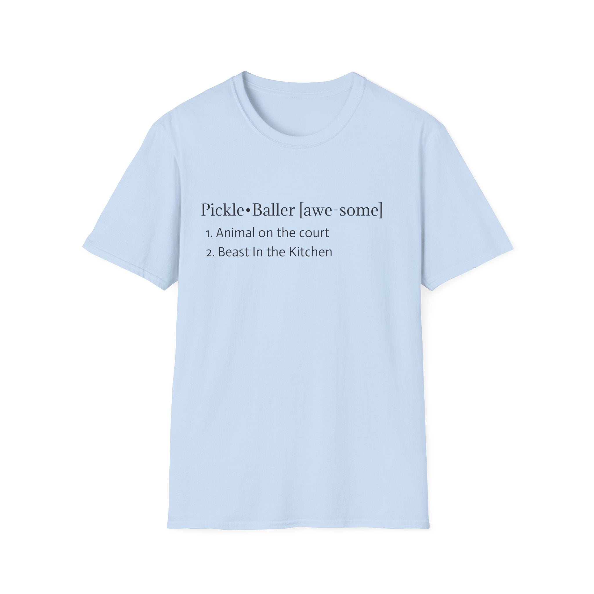 Pickleball Definition Tee — "Pickle•Baller [awe-some]" Casual Pickleball Shirt