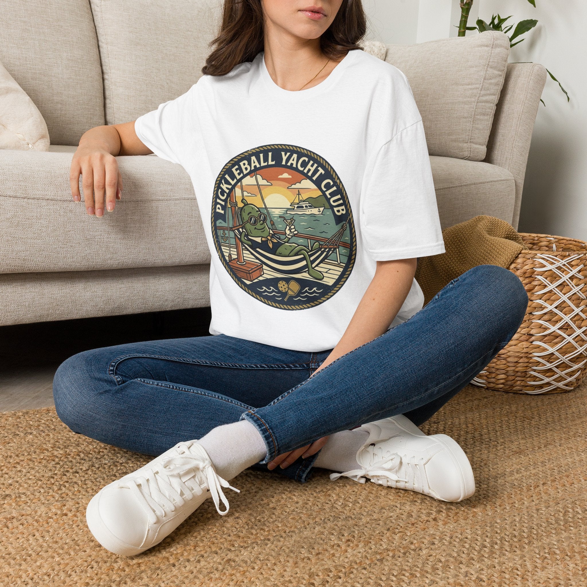 Pickleball Yacht Club T-Shirt — Coastal Vintage Pickleball Tee