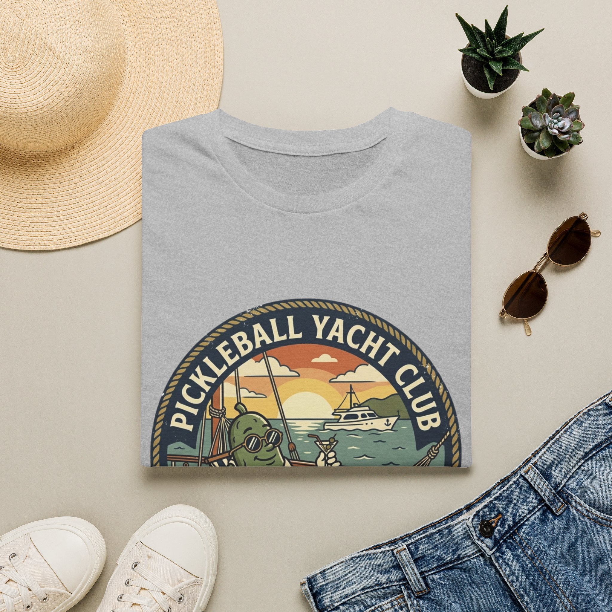 Pickleball Yacht Club T-Shirt — Coastal Vintage Pickleball Tee