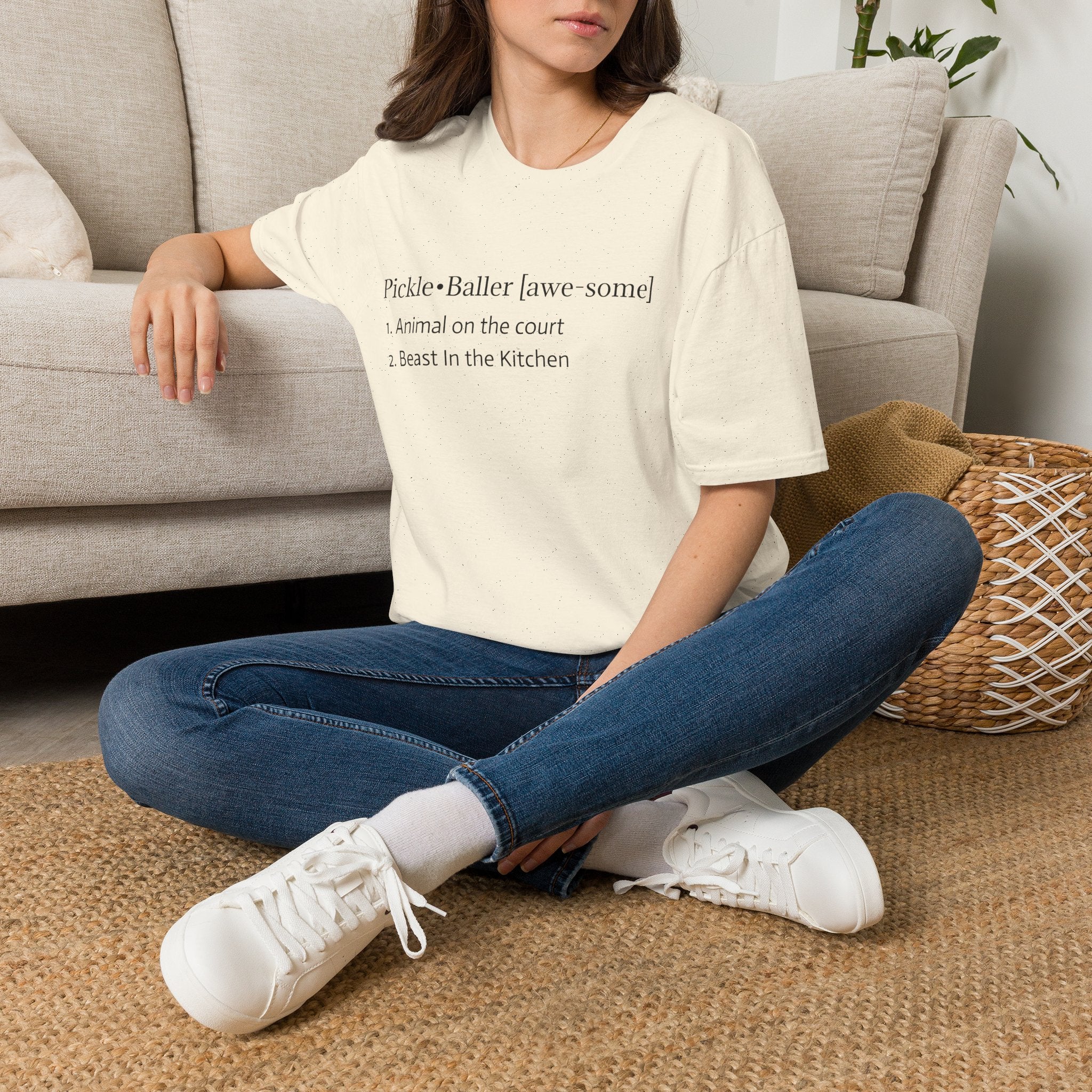 Pickleball Definition Tee — "Pickle•Baller [awe-some]" Casual Pickleball Shirt