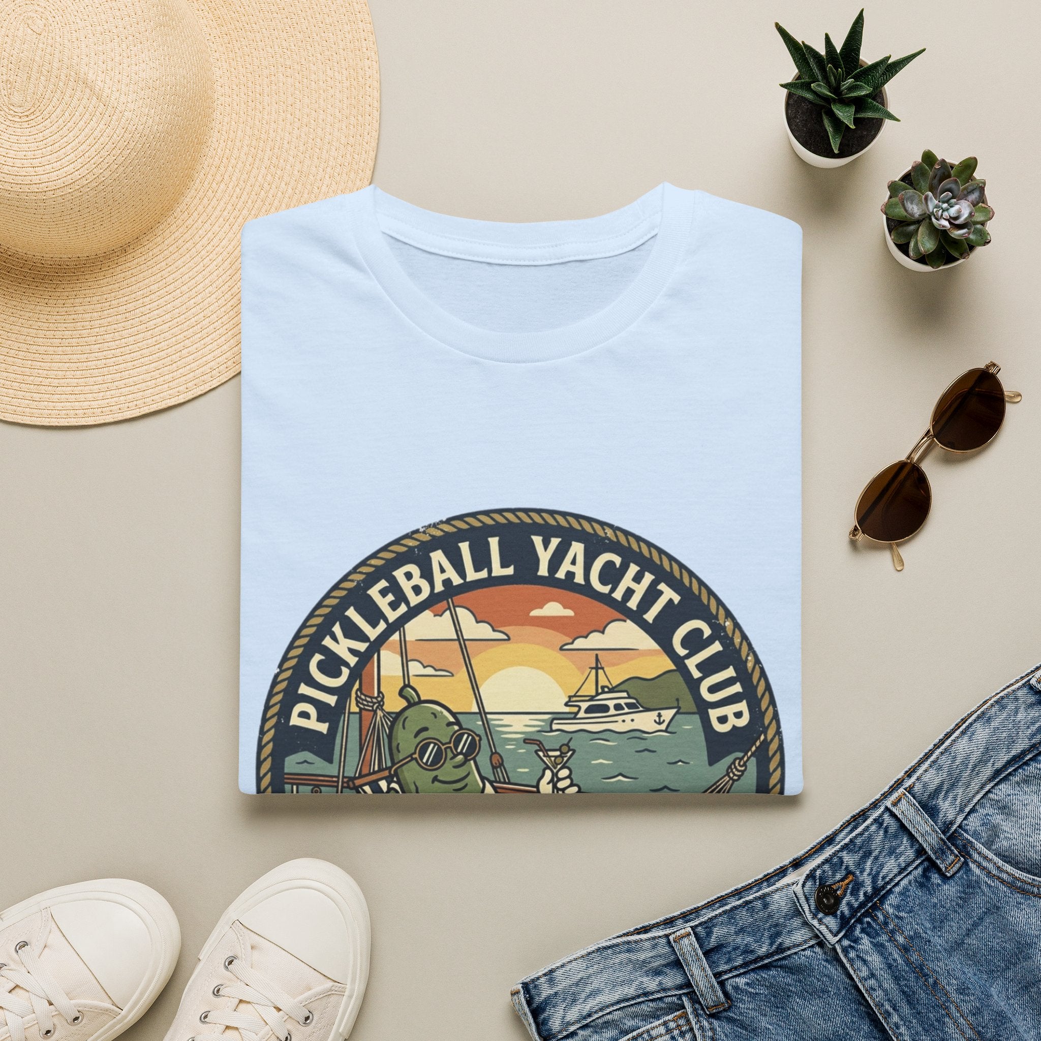 Pickleball Yacht Club T-Shirt — Coastal Vintage Pickleball Tee