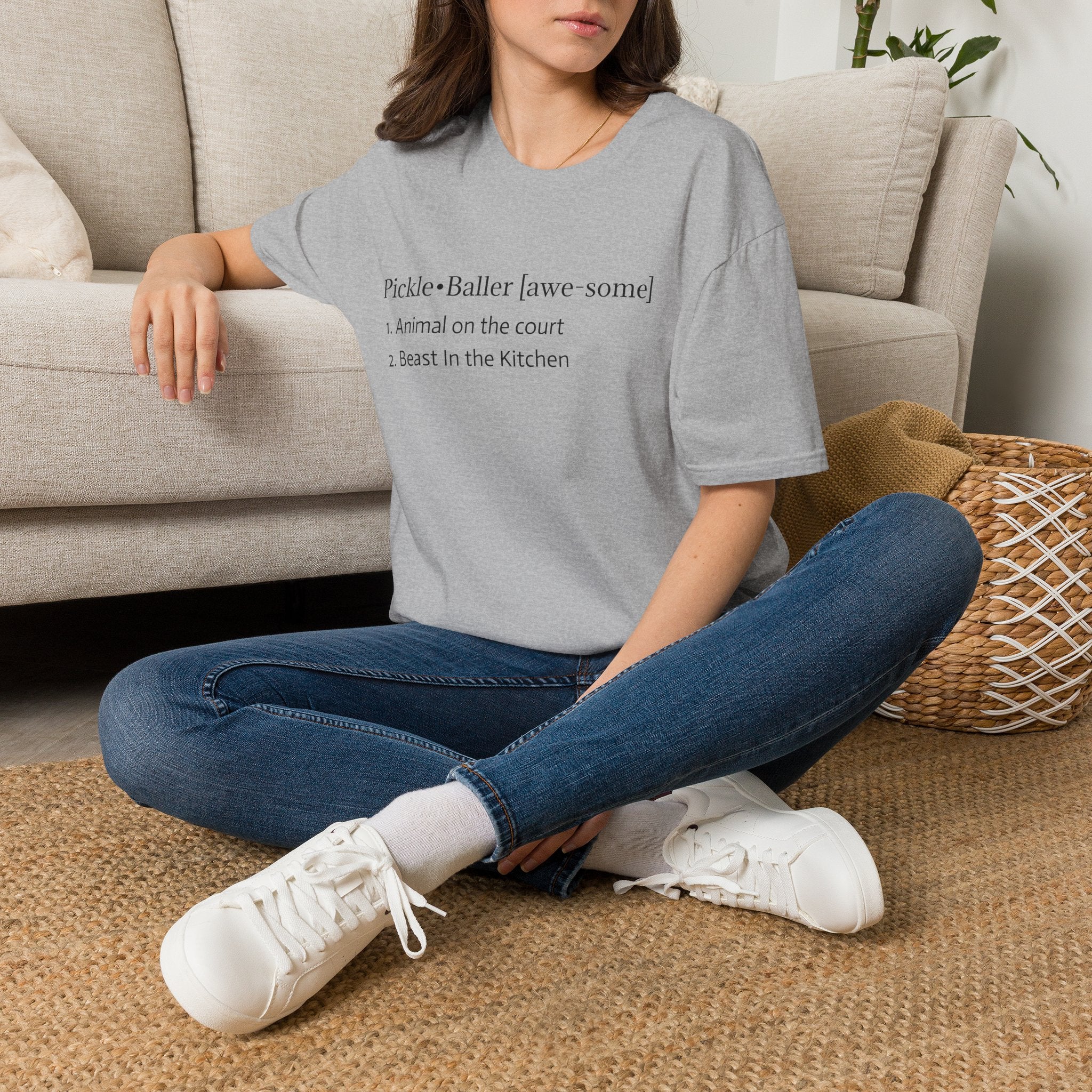 Pickleball Definition Tee — "Pickle•Baller [awe-some]" Casual Pickleball Shirt