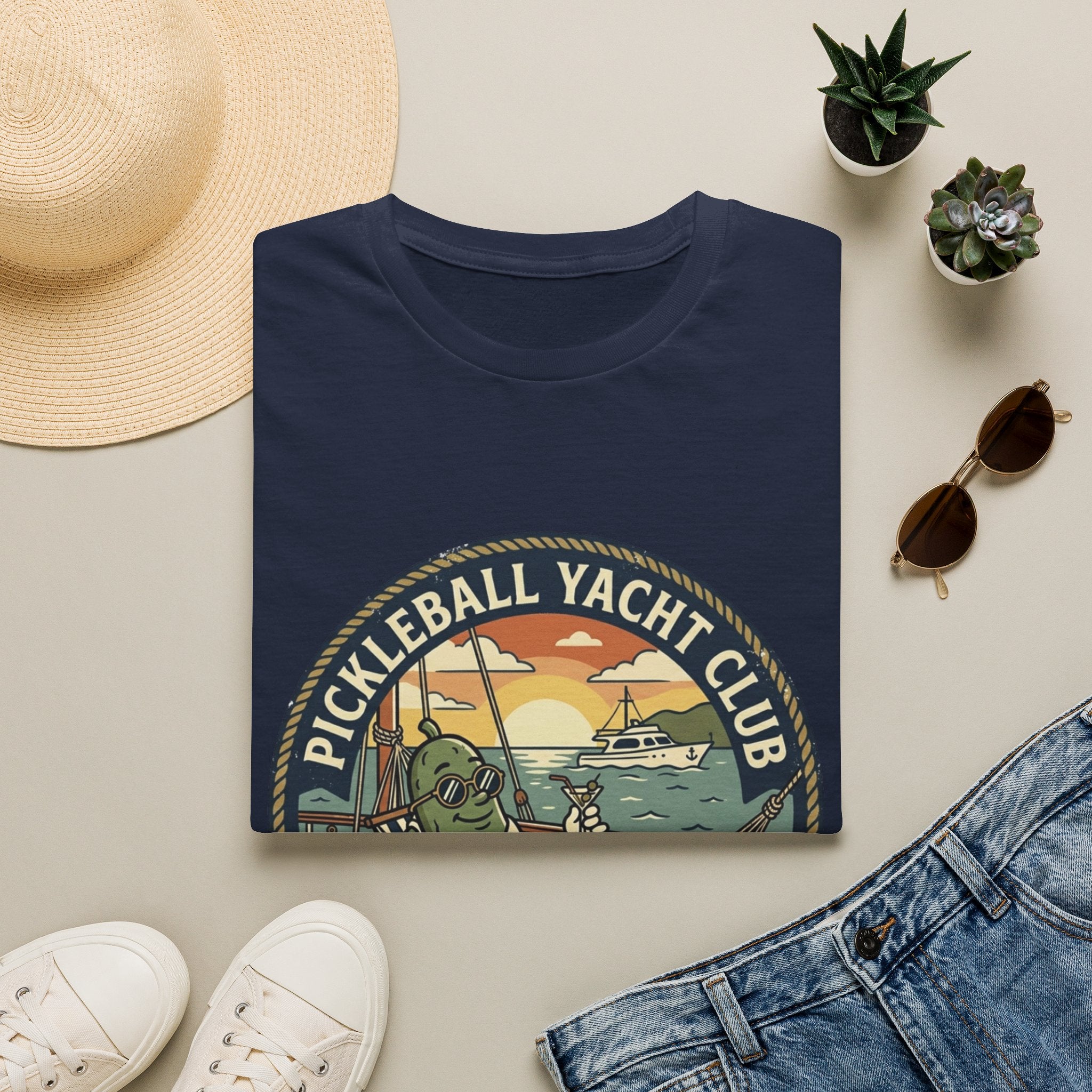 Pickleball Yacht Club T-Shirt — Coastal Vintage Pickleball Tee